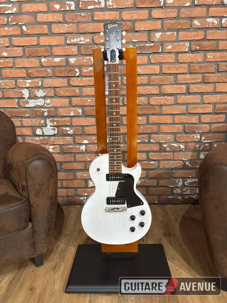 Gibson Les Paul Tribute P90 worn white satin - Occasion - Guitare électrique